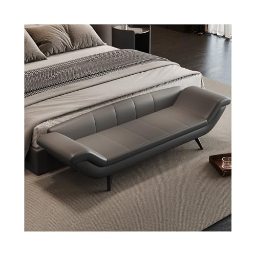 WFchenj222-6 Ottomane fürs Schlafzimmer Italienischer Leichter Luxus-Betthocker, Schlafzimmer-Nachthocker, minimalistischer Nachttisch, Garderobenhocker, Langer Sofahocker(Grigio) von WFchenj222-6