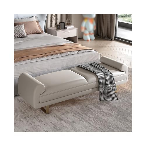 WFchenj222-6 Ottomane fürs Schlafzimmer Leichte Luxus-Nachttischbank for das Hauptschlafzimmer, Schuhbank for den Eingang, Wohnzimmer, Lange Sofabank, Garderobenhocker(Beige) von WFchenj222-6