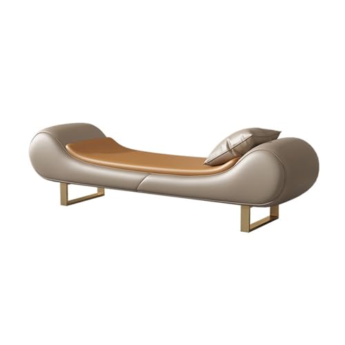 WFchenj222-6 Ottomane fürs Schlafzimmer Leichter Luxus-Bett-Endhocker, Schlafzimmer-Chaiselongue, Bettbank, Wohnzimmer, kleines Sofa, Fußstütze, Schuhbank(Milk Coffee) von WFchenj222-6