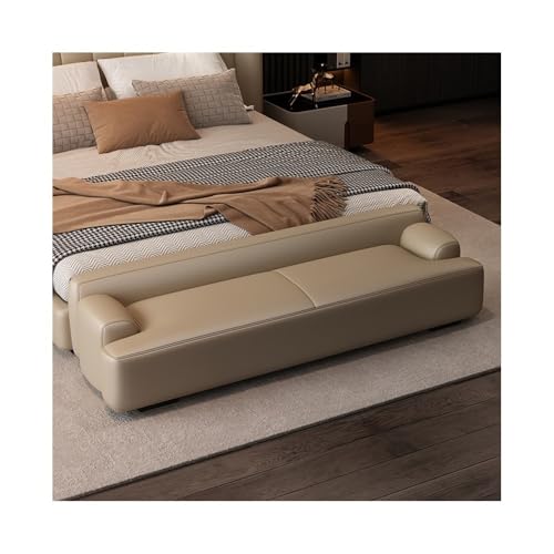 WFchenj222-6 Ottomane fürs Schlafzimmer Leichter Luxus-Nachttischhocker, minimalistischer Hocker for Wohnzimmer, Sofa, Schlafzimmer, Ruhe-Nachttischhocker, Garderoben-Schuhwechselhocker(Khaki,Klein) von WFchenj222-6