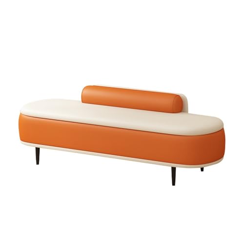 WFchenj222-6 Ottomane fürs Schlafzimmer Nachttischbank for Schlafzimmer, leichte Luxus-Schuhbank, Lange Bank for den Eingang, Schuhbank for, Garderobe, Sofabank(Orange,Mittel) von WFchenj222-6