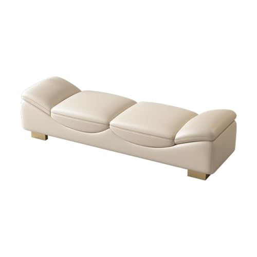 WFchenj222-6 Ottomane fürs Schlafzimmer Schlafzimmer-Bett-Endbank, leichte Luxus-Sofabank, Eingangsschuhbank, Wohnzimmer, kleine Sofabank, Chaiselongue, Lange Bank(Weiß,Mittel) von WFchenj222-6