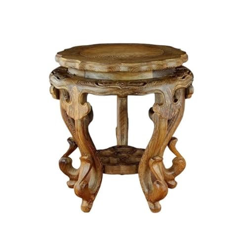 WFchenj222-6 Vasenständer Sockel Hoher Hocker mit Bonsai-Sockel aus Redwood-Schnitzerei, Teeservice-Vase, Präsentationshalter Pflanzgefäß-Ausstellungsständer von WFchenj222-6