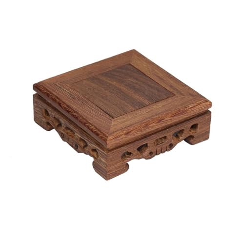 WFchenj222-6 Vasenständer Sockel Redwood Carving Square Base Home Decor, Vasen Pflanzen Skulptur Display-Ständer Pflanzgefäß-Ausstellungsständer(Klein) von WFchenj222-6