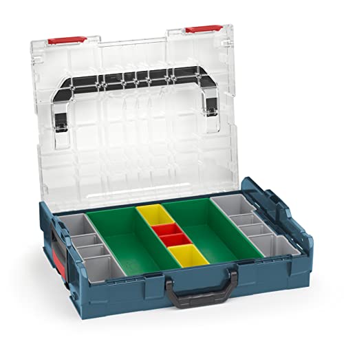 Bosch Sortimo Sortimentskasten L BOXX 102 professional blau Deckel transparent mit Insetboxen-Set G3 | Sortierboxen für Kleinteile | ideale Kleinteile-Aufbewahrung System von WFix