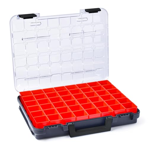 Kleinteile Aufbewahrung Koffer | Bosch Sortimo T-BOXX 320 Anthrazit inkl. Insetboxen-Set A3 | Idealer Sortimentskasten Schrauben | Schrauben Sortierkasten tragbar von WFix