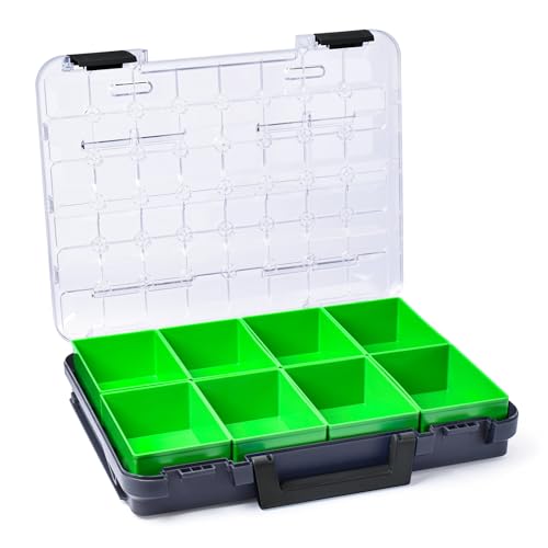 Kleinteile Aufbewahrung Koffer | Bosch Sortimo T-BOXX 320 Anthrazit inkl. Insetboxen-Set D3 | Idealer Sortimentskasten Schrauben | Schrauben Sortierkasten tragbar von WFix