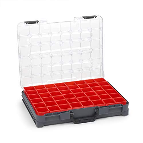 Kleinteile Aufbewahrung Koffer | Bosch Sortimo T-BOXX Anthrazit inkl. Insetboxen-Set A3 | Idealer Sortimentskasten Schrauben | Schrauben Sortierkasten tragbar von WFix