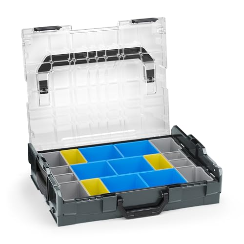 Sortimo L-BOXX L-BOXX 102 Kunststoff Werkzeugkoffer anthrazit Deckel transparent mit Insetboxen-Set BC3 Sortierboxen für Kleinteile | ideale Schraubenaufbewahrung System Sortimo L-BOXX L-BOXX 102 Kunststoff Werkzeugkoffer anthrazit Deckel transparent mit Insetboxen-Set BC3 Sortierboxen für Kleinteile | ideale Schraubenaufbewahrung System von WFix