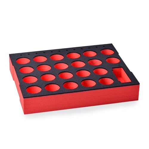 WFix Silikon-Kartuscheneinsatz Rot für L-BOXX 374 G (alte Version) – Einlage aus XPE-Schaum für 22 Kartuschen + Düsen, rutschfest, wasserresistent, Made in Germany von WFix