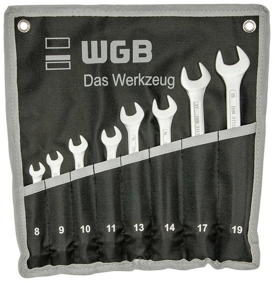 WGB BASIC PLUS Gabel- und Ringschlüssel Ringmaulschlüssel-Satz (Set, 8 St), Ringseite gekröpft von WGB BASIC PLUS
