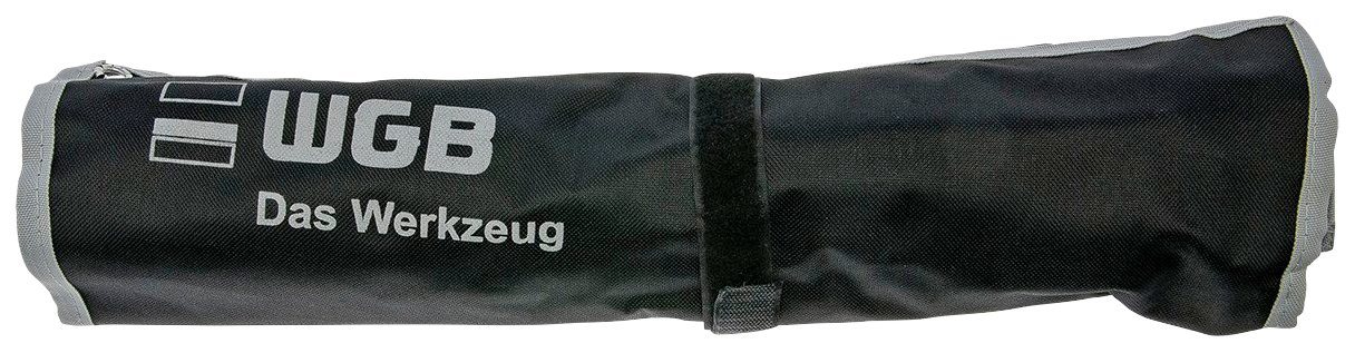 WGB BASIC PLUS Ringschlüssel Doppelringschlüssel-Satz (Set, 12 St), gekröpft, Chrom-Vanadium Stahl, verchromt, in Rolltasche von WGB BASIC PLUS