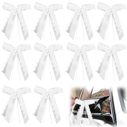 WGCHAIE 10 StüCk Autoschleifen Hochzeit, Weiß Mit Herzen Schleifen Auto, Autoschmuck Car Wedding Deko Hochzeitsschleifen für Hochzeit Party Geburtstag Geschenverpackung, Weiß WGCHAIE 10 StüCk Autoschleifen Hochzeit, Weiß Mit Herzen Schleifen Auto, Autoschmuck Car Wedding Deko Hochzeitsschleifen für Hochzeit Party Geburtstag Geschenverpackung, Weiß von WGCHAIE