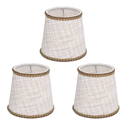 WGFOIP 3pcs Kleine Lampenschirme Tischlampenschatten Handgefertigte Stofftöne Premium -sicheres Design mit Eisenclip für E14 Kerze Kronleuchterbirnen von WGFOIP