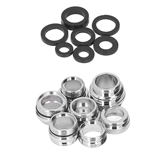 WGFOIP 7pcs Wasserhahnadapter -Kit, Spülenschlauchanschluss Tap -Adapter mit und Außensicherer Dichtung für Gartenschlauch Küchenspüle Sprühgerät WGFOIP 7pcs Wasserhahnadapter -Kit, Spülenschlauchanschluss Tap -Adapter mit und Außensicherer Dichtung für Gartenschlauch Küchenspüle Sprühgerät von WGFOIP