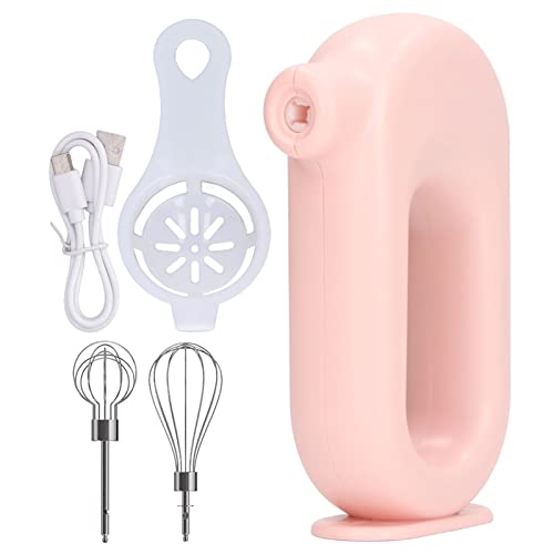 WGFOIP Elektrischer Handmischer USB Wiederaufladbar 4 -Geschwindigkeit Verstellbarer Milchstärker Handheld Eierschläger mit 1200 -mAh -Batterie für die Küchenback zu Hause (Rosa) von WGFOIP