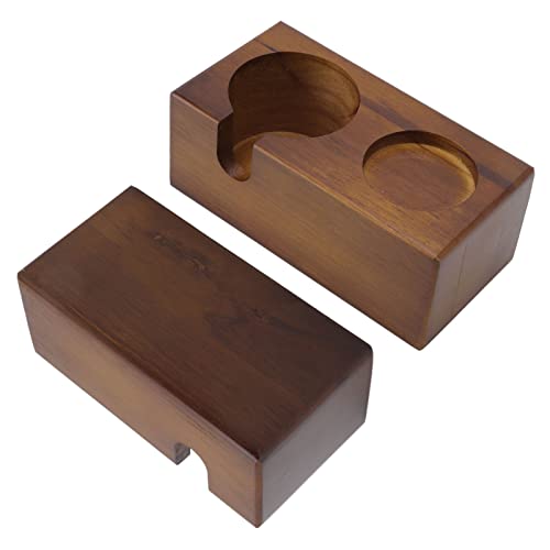 WGFOIP Holz Kaffee-Manipulation Ständer Halter, 58mm 51mm 53mm 54mm Kompatible Buchenholz-Stopf-Stopf mit Seitlichem Slot für Maschine Griff (Braun) von WGFOIP
