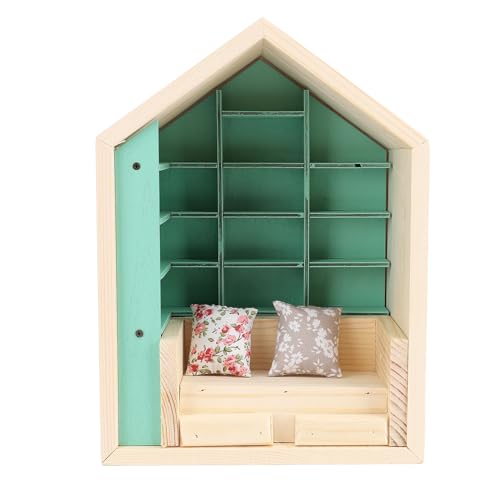 WGFOIP Miniaturangels -Bücherregal, Handgefertigtes Puppenhaus -Bibliotheksregal Hält 200 Bücher für Wohnkulturraum -Schreibtischstudie von WGFOIP