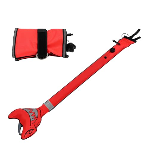 WGFOIP Oberflächenmarker Boje Diving Safety Tube Aufblasbare Signal Boje Hohe Sichtbarkeit Nylonmaterial mit Schneller Oraler Inflation Zum Tauchen Schnorcheln Speerfischen (Orange) von WGFOIP