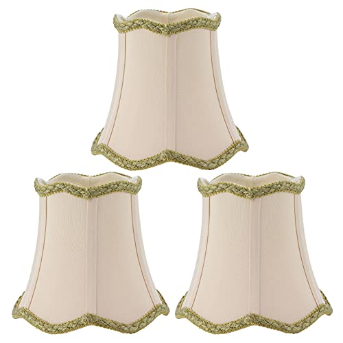 WGFOIP Stofflampenschatten -Stofflampen Schatten Textile Lichtabdeckung 3pcs Beige E14 auf Kronleuchter Lampen Schatten für Hotels Schlafzimmer Wohnzimmer von WGFOIP