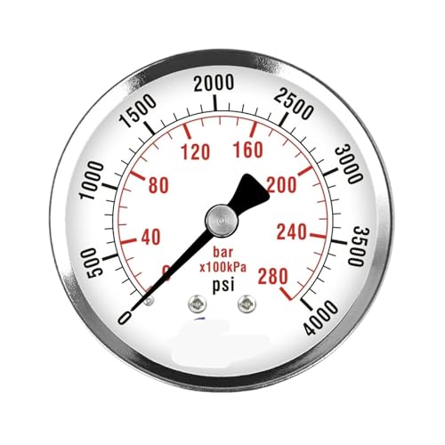 2-1/2" Manometer - verchromtes Stahlgehäuse 1/4" NPT, Rückseite MNT 4000 PSI von WGJJPQYK