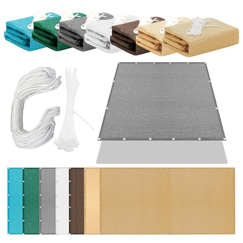 Atmungsaktiv Sonnensegel 260 x 590 cm Rechteckig Atmungsaktiv 98% UV Schutz Balkonbespannung Reißfest Vielen Größen mit Spannseilen für Patio Balkon Terrasse Camping, Hellgrau Atmungsaktiv Sonnensegel 260 x 590 cm Rechteckig Atmungsaktiv 98% UV Schutz Balkonbespannung Reißfest Vielen Größen mit Spannseilen für Patio Balkon Terrasse Camping, Hellgrau von WGLF SUN