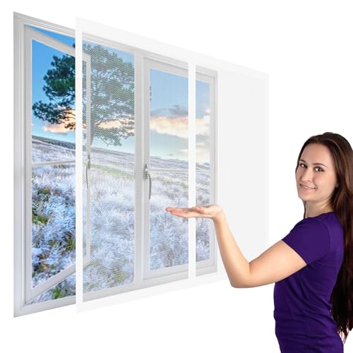Magnet Fliegengitter Fenster 123 x 206 cm Insektenschutz Selbstklebendes Fliegengitter für Fenster Ohne Bohren mit Selbstklebendes Klettband für Alle Bis, Weiß Magnet Fliegengitter Fenster 123 x 206 cm Insektenschutz Selbstklebendes Fliegengitter für Fenster Ohne Bohren mit Selbstklebendes Klettband für Alle Bis, Weiß von WGLF SUN