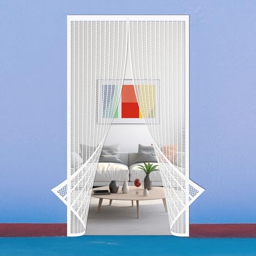 Magnet Fliegengitter Tür 211 x 235 cm Stärkere Magneten Fliegengittertür Insektenschutz für Balkontür Wohnzimmer Und Terrassentür, Weiß Magnet Fliegengitter Tür 211 x 235 cm Stärkere Magneten Fliegengittertür Insektenschutz für Balkontür Wohnzimmer Und Terrassentür, Weiß von WGLF SUN