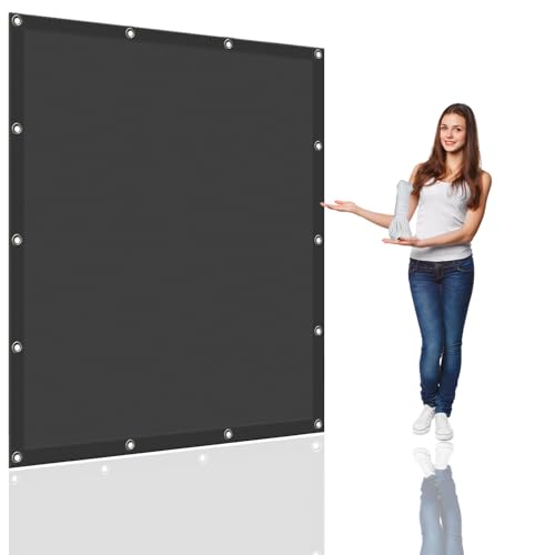 Schattennetz mit Ösen 1.8 x 3.8 m Wasserdicht Sonnenschirm Balkon Reißfest UV-Schutz nach Mass Polyestergewebe Mit Seil Schattenspender für Gewächshaus/Hinterhof, Dunkelgrau von WGLF SUN