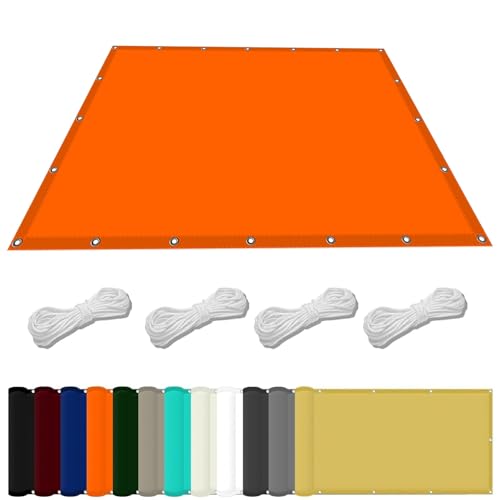 Schattierungsnetz mit Ösen 0.7 x 1.2 m Wasserdicht Sonnenschirm Balkon Reißfest UV-Schutz nach Mass Polyestergewebe Mit Seil Beschattungsnetz Hof Dach Teich Hühnerstall, Orange von WGLF SUN