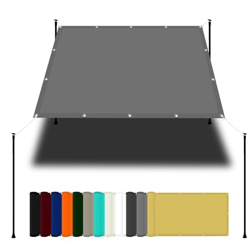 Segeltuch Wasserdicht 2.7 x 3.8 m Wasserdicht Sonnenschutz Balkon Reißfest UV-Schutz nach Mass Polyestergewebe Mit Seil Sonnensegel Sonnenschutz für Camping Schwimmbad, Hellgrau Segeltuch Wasserdicht 2.7 x 3.8 m Wasserdicht Sonnenschutz Balkon Reißfest UV-Schutz nach Mass Polyestergewebe Mit Seil Sonnensegel Sonnenschutz für Camping Schwimmbad, Hellgrau von WGLF SUN