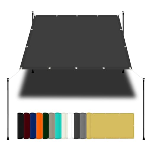 Segeltuch mit ösen 2 x 4.5 m Wasserdicht Sonnenschutz Balkon Reißfest UV-Schutz nach Mass Polyestergewebe Mit Seil Sonnensegel Sonnenschutz für Camping Schwimmbad, Dunkelgrau Segeltuch mit ösen 2 x 4.5 m Wasserdicht Sonnenschutz Balkon Reißfest UV-Schutz nach Mass Polyestergewebe Mit Seil Sonnensegel Sonnenschutz für Camping Schwimmbad, Dunkelgrau von WGLF SUN