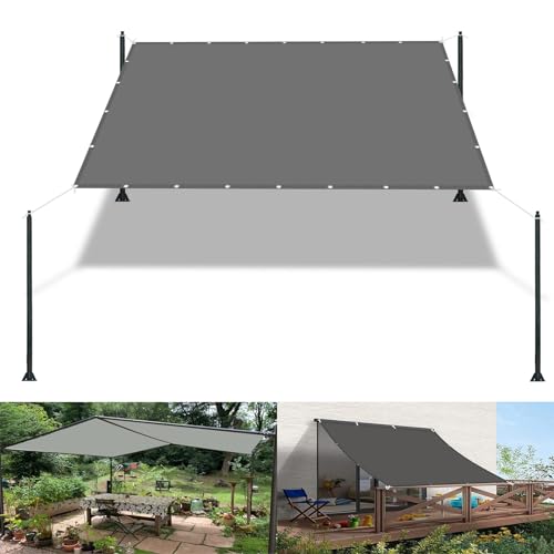 Sonnenschutz Segel 2 x 2.2 m Wasserdicht Sonnenschirm Balkon Reißfest UV-Schutz nach Mass Polyestergewebe Mit Seil Beschattungsnetz Hof Dach Teich Hühnerstall, Hellgrau Sonnenschutz Segel 2 x 2.2 m Wasserdicht Sonnenschirm Balkon Reißfest UV-Schutz nach Mass Polyestergewebe Mit Seil Beschattungsnetz Hof Dach Teich Hühnerstall, Hellgrau von WGLF SUN