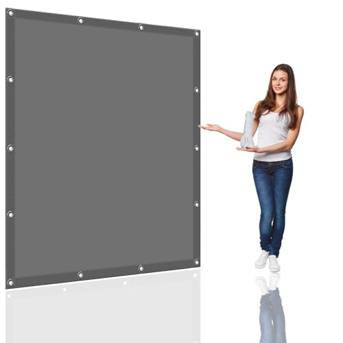 Sonnenschutz Segel 2 x 3.3 m Wasserdicht Sonnensegel Balkon Reißfest UV-Schutz nach Mass Polyestergewebe Mit Seil Beschattungsnetz für Balkon Terrasse Garten, Hellgrau Sonnenschutz Segel 2 x 3.3 m Wasserdicht Sonnensegel Balkon Reißfest UV-Schutz nach Mass Polyestergewebe Mit Seil Beschattungsnetz für Balkon Terrasse Garten, Hellgrau von WGLF SUN