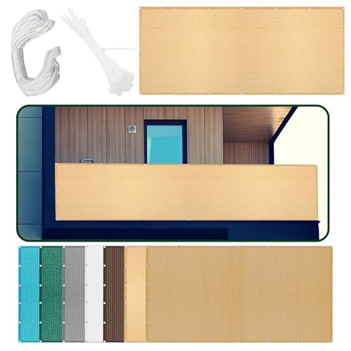 Sonnenschutz Sonnensegel 467 x 499 cm Rechteckig Atmungsaktiv Sonnenschutz Windschutz Beschattungsnetz mit Ösen Seil HDPE UV Schutz Ohne Bohren für Terrasse Garten, Creme Farben Sonnenschutz Sonnensegel 467 x 499 cm Rechteckig Atmungsaktiv Sonnenschutz Windschutz Beschattungsnetz mit Ösen Seil HDPE UV Schutz Ohne Bohren für Terrasse Garten, Creme Farben von WGLF SUN