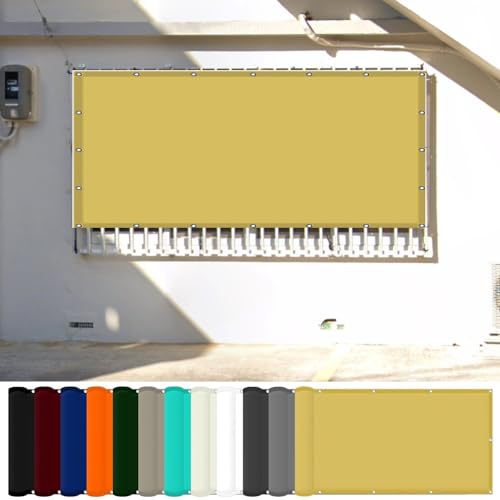 Sonnensegel 1.2 x 3.6 m Wasserdicht Sichtschutz Balkon Reißfest UV-Schutz nach Mass Polyestergewebe Mit Seil Beschattungsnetz Hof Dach Teich Hühnerstall, Creme Farben Sonnensegel 1.2 x 3.6 m Wasserdicht Sichtschutz Balkon Reißfest UV-Schutz nach Mass Polyestergewebe Mit Seil Beschattungsnetz Hof Dach Teich Hühnerstall, Creme Farben von WGLF SUN