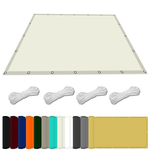 Sonnensegel 1.9 x 2.4 m Wasserdicht Sonnenschutz Strand Reißfest UV-Schutz nach Mass Polyestergewebe Mit Seil Sonnensegel Sonnenschutz für Camping Schwimmbad, Elfenbein von WGLF SUN