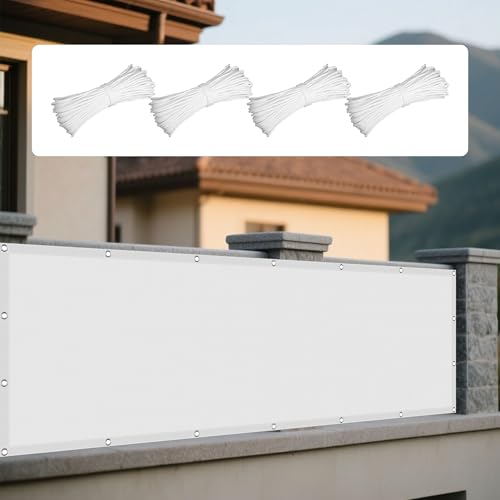 Sonnensegel Balkon 130 x 220 cm Rechteckig Wasserdicht Sonnenschutz Windschutz Markisenstoff Rechtwinklig mit Ösen Segeltuch 4 × 1.5 M Seile für Garten Balkon & Terrasse, Weiß Sonnensegel Balkon 130 x 220 cm Rechteckig Wasserdicht Sonnenschutz Windschutz Markisenstoff Rechtwinklig mit Ösen Segeltuch 4 × 1.5 M Seile für Garten Balkon & Terrasse, Weiß von WGLF SUN