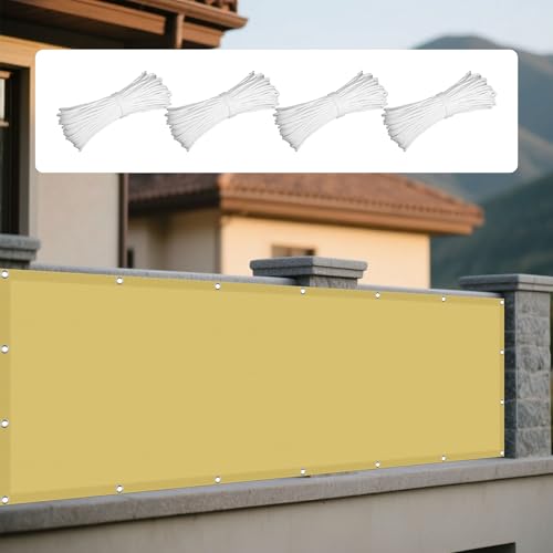 Sonnensegel Balkon 140 x 350 cm Rechteckig Wasserdicht Sonnenschutz Windschutz Markisenstoff Rechtwinklig mit Ösen Segeltuch 4 × 1.5 M Seile für Garten Balkon & Terrasse, Creme Farben Sonnensegel Balkon 140 x 350 cm Rechteckig Wasserdicht Sonnenschutz Windschutz Markisenstoff Rechtwinklig mit Ösen Segeltuch 4 × 1.5 M Seile für Garten Balkon & Terrasse, Creme Farben von WGLF SUN