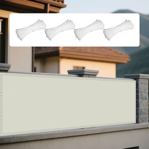 Sonnensegel Balkon 360 x 370 cm Rechteckig Wasserdicht Sonnenschutz Windschutz Markisenstoff Rechtwinklig mit Ösen Segeltuch 4 × 1.5 M Seile für Garten Balkon & Terrasse, Beige Sonnensegel Balkon 360 x 370 cm Rechteckig Wasserdicht Sonnenschutz Windschutz Markisenstoff Rechtwinklig mit Ösen Segeltuch 4 × 1.5 M Seile für Garten Balkon & Terrasse, Beige von WGLF SUN