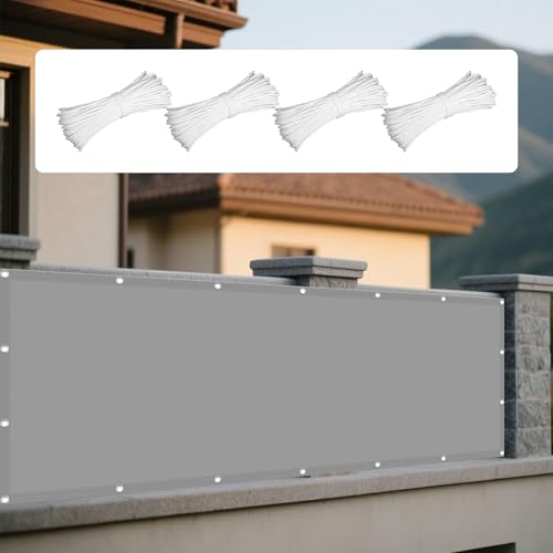 Sonnensegel Balkon 60 x 280 cm Rechteckig Wasserdicht Sonnenschutz Windschutz Markisenstoff Rechtwinklig mit Ösen Segeltuch 4 × 1.5 M Seile für Garten Balkon & Terrasse, Hellgrau Sonnensegel Balkon 60 x 280 cm Rechteckig Wasserdicht Sonnenschutz Windschutz Markisenstoff Rechtwinklig mit Ösen Segeltuch 4 × 1.5 M Seile für Garten Balkon & Terrasse, Hellgrau von WGLF SUN