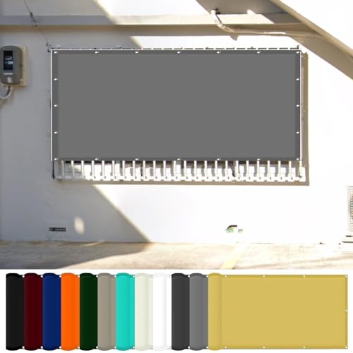Sonnensegel Rechteckig 1.3 x 3.6 m Wasserdicht Sonnenschutz Strand Reißfest UV-Schutz nach Mass Polyestergewebe Mit Seil Sonnenschutz Markise für Pool und glasdach, Hellgrau von WGLF SUN