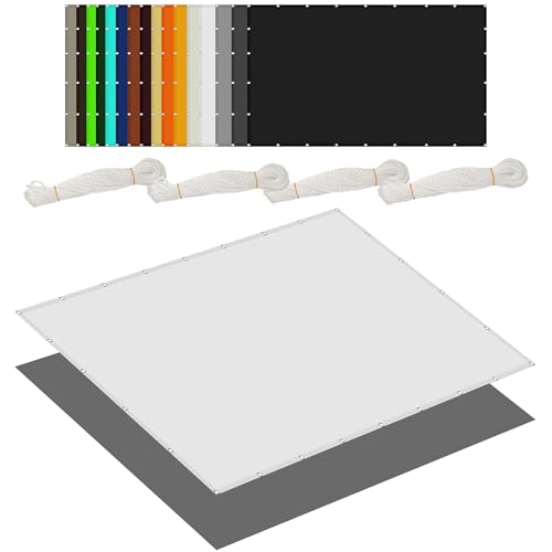 Sonnensegel Rechteckig 10 x 10 m Rechteckig Wasserdicht 98% UV Schutz Balkon Regenschutz Vielen Größen mit Spannseilen für Balkon Terrasse Garten Outdoor, Weiß Sonnensegel Rechteckig 10 x 10 m Rechteckig Wasserdicht 98% UV Schutz Balkon Regenschutz Vielen Größen mit Spannseilen für Balkon Terrasse Garten Outdoor, Weiß von WGLF SUN