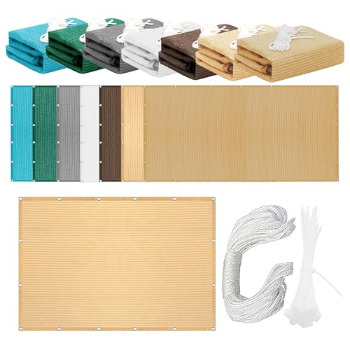 Sonnensegel Rechteckig 400 x 510 cm Rechteckig Atmungsaktiv 98% UV Schutz Sonnenplane Rechteckige Markise mit Ösen Und Befestigungsseile für Garten Terrasse, Creme Farben Sonnensegel Rechteckig 400 x 510 cm Rechteckig Atmungsaktiv 98% UV Schutz Sonnenplane Rechteckige Markise mit Ösen Und Befestigungsseile für Garten Terrasse, Creme Farben von WGLF SUN