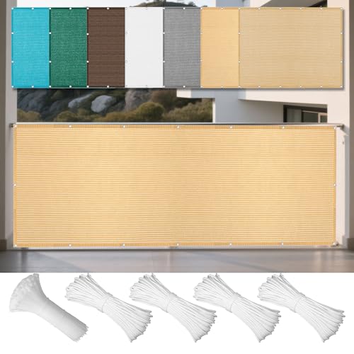 Sonnensegel Rechteckig 420 x 710 cm Rechteckig Atmungsaktiv 98% UV Schutz Sonnenplane Rechteckige Markise mit Ösen Und Befestigungsseile für Garten Terrasse, Creme Farben Sonnensegel Rechteckig 420 x 710 cm Rechteckig Atmungsaktiv 98% UV Schutz Sonnenplane Rechteckige Markise mit Ösen Und Befestigungsseile für Garten Terrasse, Creme Farben von WGLF SUN