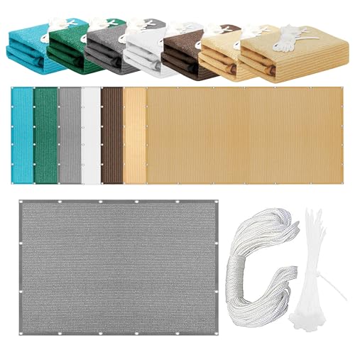 Sonnensegel Rechteckig 540 x 690 cm Rechteckig Atmungsaktiv 98% UV Schutz Sonnenplane Rechteckige Markise mit Ösen Und Befestigungsseile für Garten Terrasse, Hellgrau Sonnensegel Rechteckig 540 x 690 cm Rechteckig Atmungsaktiv 98% UV Schutz Sonnenplane Rechteckige Markise mit Ösen Und Befestigungsseile für Garten Terrasse, Hellgrau von WGLF SUN