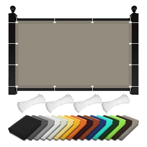 Sonnensegel Wasserdicht 1.8 x 1.8 m Sonnensegel Wasserdicht Rechteckig Sonnenschutzsegel Sichtschutz Netz Vielen Größen mit Spannseilen für Terrasse Garten, Taupe von WGLF SUN