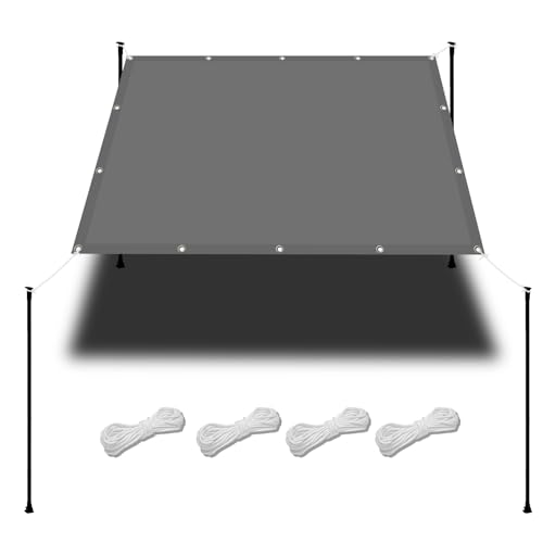 Sonnensegel mit öse 1.1 x 3.4 m Wasserdicht Sichtschutz Balkon Reißfest UV-Schutz nach Mass Polyestergewebe Mit Seil Schattenspender für Außenbereich Patio, Hellgrau Sonnensegel mit öse 1.1 x 3.4 m Wasserdicht Sichtschutz Balkon Reißfest UV-Schutz nach Mass Polyestergewebe Mit Seil Schattenspender für Außenbereich Patio, Hellgrau von WGLF SUN