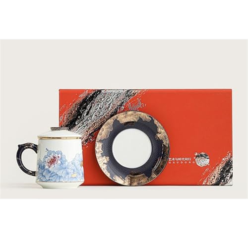 WGQDQDBY Büro-Keramikbecher mit Teesieb Chinesischer Stil Deckeltasse Geschenkbox-Set-White1-350ML WGQDQDBY Büro-Keramikbecher mit Teesieb Chinesischer Stil Deckeltasse Geschenkbox-Set-White1-350ML von WGQDQDBY