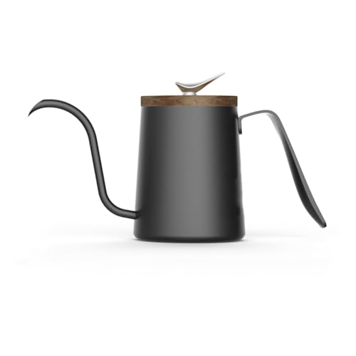 WGQDQDBY Dünnhals Edelstahl Pour-Over Kaffeekanne, Elegantes Design-Black von WGQDQDBY